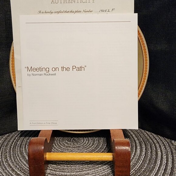 Meeting On the Path - Norman Rockwell Collectable Plate VTG - Picture 5 of 8